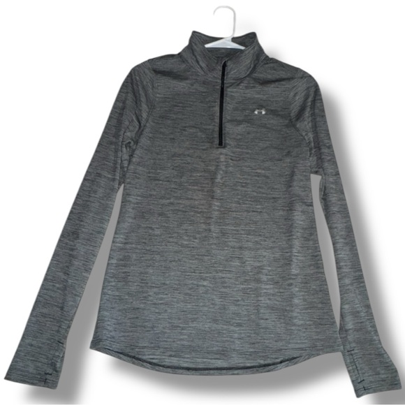 Under Armour Gray HeatGear 1/4 Zip Long Sleeve Athletic Pullover - Picture 1 of 13